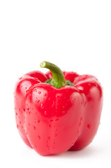 Close-up of red bell pepper isolated over white