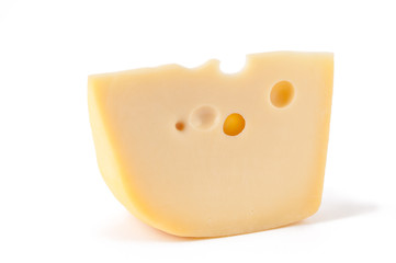 Cheese: Maasdam isolated over white
