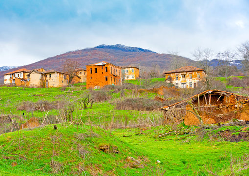 Very old houses in village Gavros near Kastoria in Greece