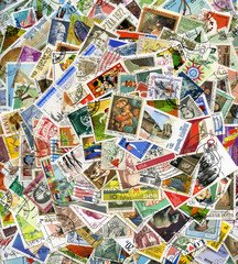 Postage stamps of the different countries