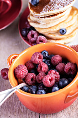 blueberry and raspberries