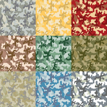 Set of samples of a coloring of a camouflage