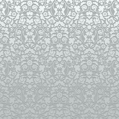 Seamless Damask Pattern 3D Silver
