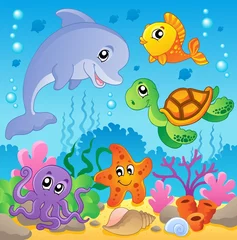 Photo sur Plexiglas Pour enfants Image avec thème sous-marin 2