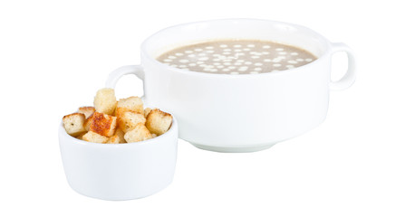 Mushroom soup with crouton