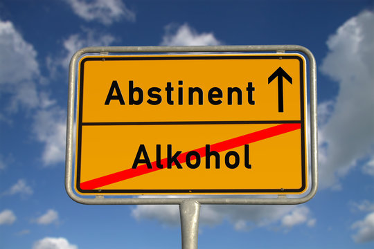 Deutsches Ortsschild Alkohol abstinent
