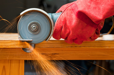 grinder with sparks