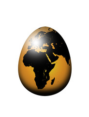 world map egg isolated over white