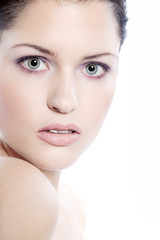 Obraz premium Model Frau Gesicht Kosmetik Poster Nahaufnahme