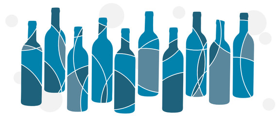 Abstract blue bottle design
