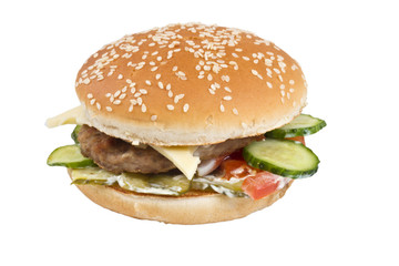 hamburger isolated on white