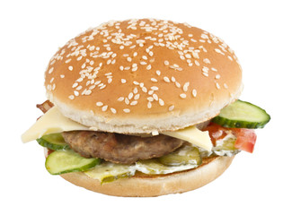 hamburger isolated on white