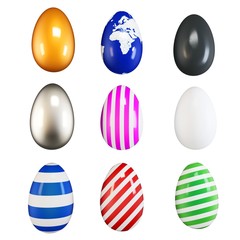 3d collection of easter eggs
