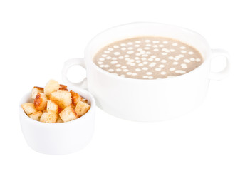 Mushroom soup with crouton