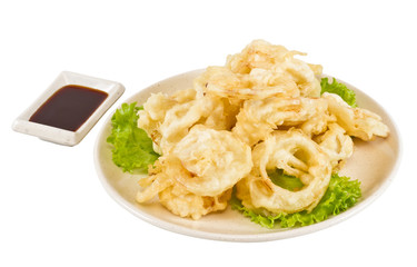 golden deep fried onion rings