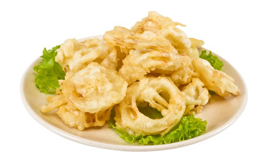 golden deep fried onion rings