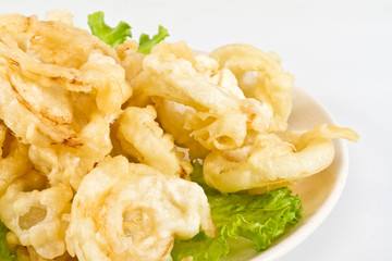 golden deep fried onion rings