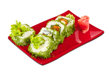 japan vegetarian roll with dill and vegetables
