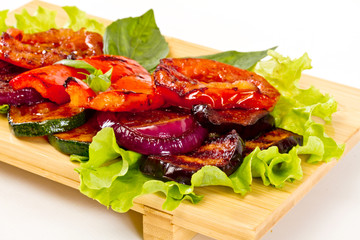 Delicious grilled vegetable isolated on white background