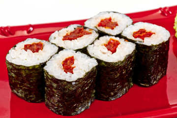 japan vegetarian roll with tomato