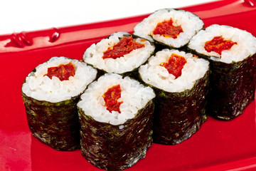 japan vegetarian roll with tomato