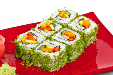 japan vegetarian roll with dill vegetables