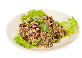 tasty rice with mushrooms