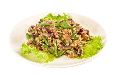 tasty rice with mushrooms