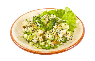 tasty rice with mushrooms