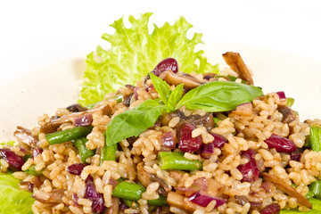 tasty rice with mushrooms