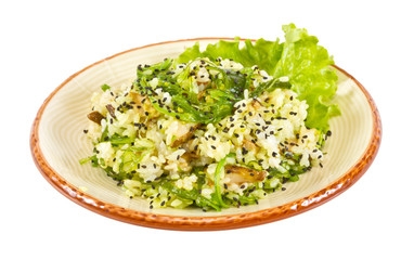 tasty rice with mushrooms