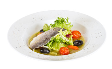 Fish soup with dorado and vegetables