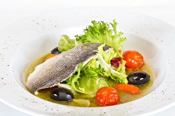 Fish soup with dorado and vegetables