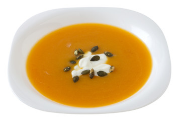 pumpkin soup with sour cream