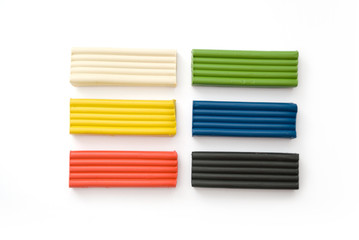 Color plasticine - isolated on white background