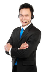 customer service operator male with headset