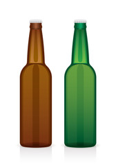 Realistic beer bottle - glass