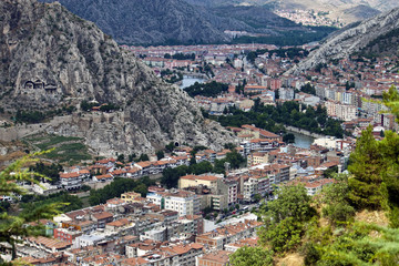 Aerial view of Amasya, Turkey