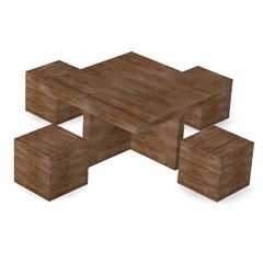 3d render of garden furniture