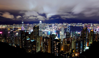 Fototapeta premium Hongkong nocą