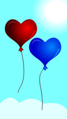 Fototapeta na wymiar Heart baloons