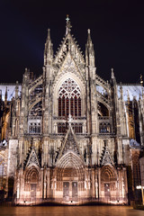 Cologne Cathedral at night, Germany