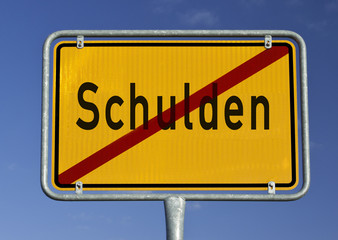 Schild keine Schulden mehr