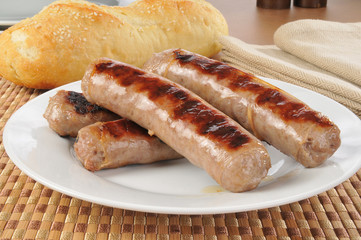 Plate of grilled brats