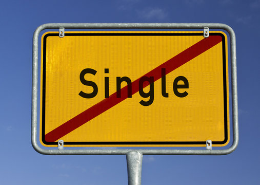 Schild kein Single mehr