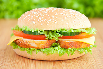 burger with chiken