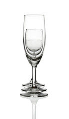 empty wine glass isolated
