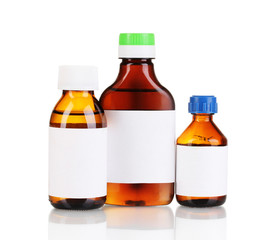 Medical bottles isolated on white