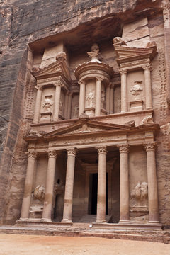 Facade of the Treasury - Al Khazneh - Petra - Jordan