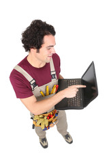 Carpenter with a laptop